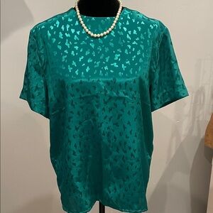 Handmade 80’s emerald green  Women's Top medium